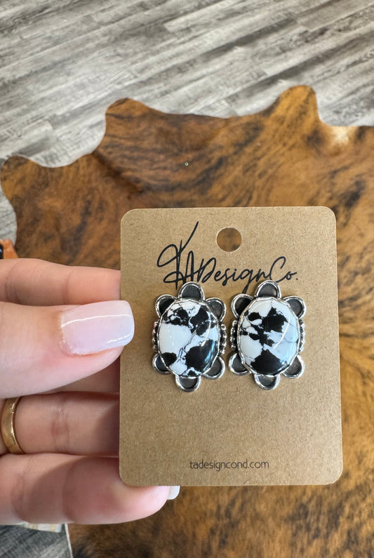 Oval White Buffalo Composite Studs