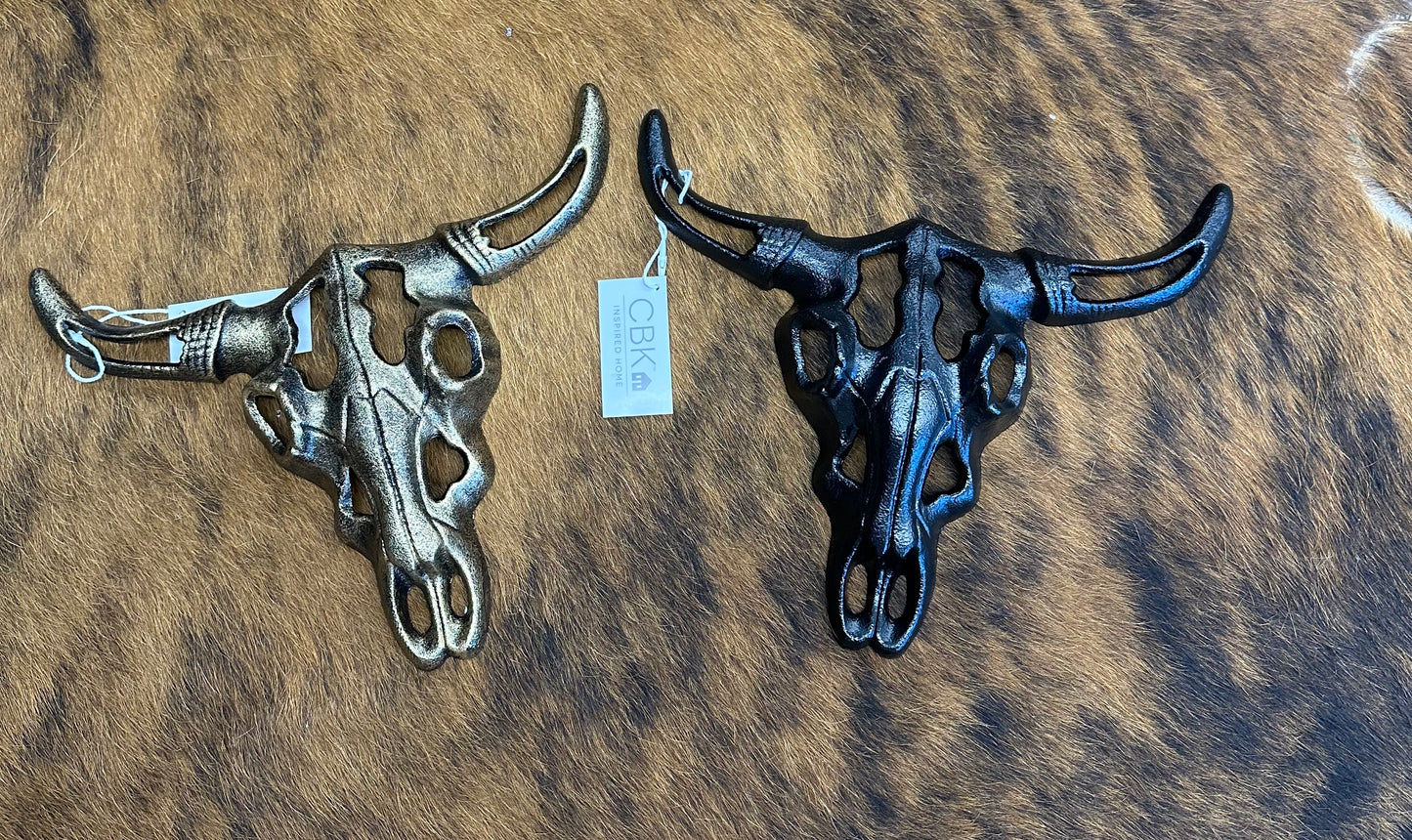 Iron Cow Skull Decor