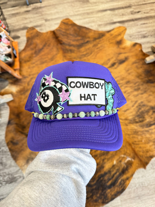 Purple Cowboy Hat Trucker Hat