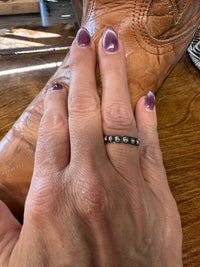 Mini Oxidized Ball Stacker Ring