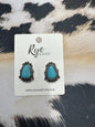 Almond Decorative Turquoise Stud