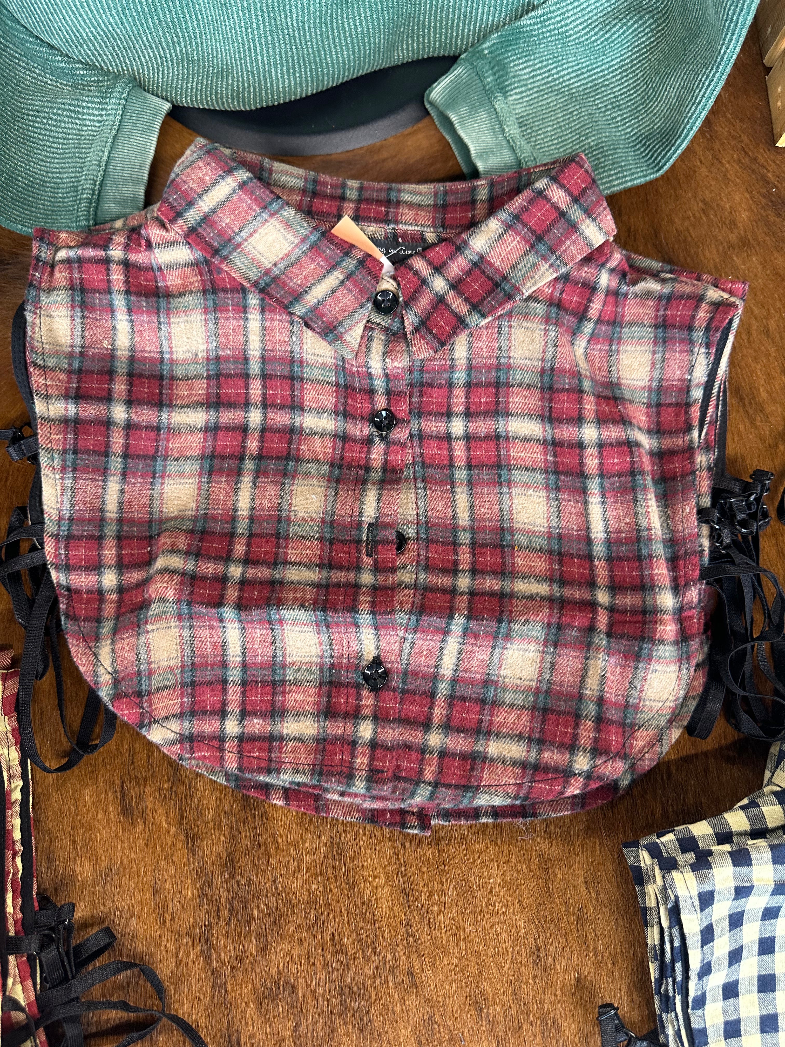 Mock Collar in Red Flannel