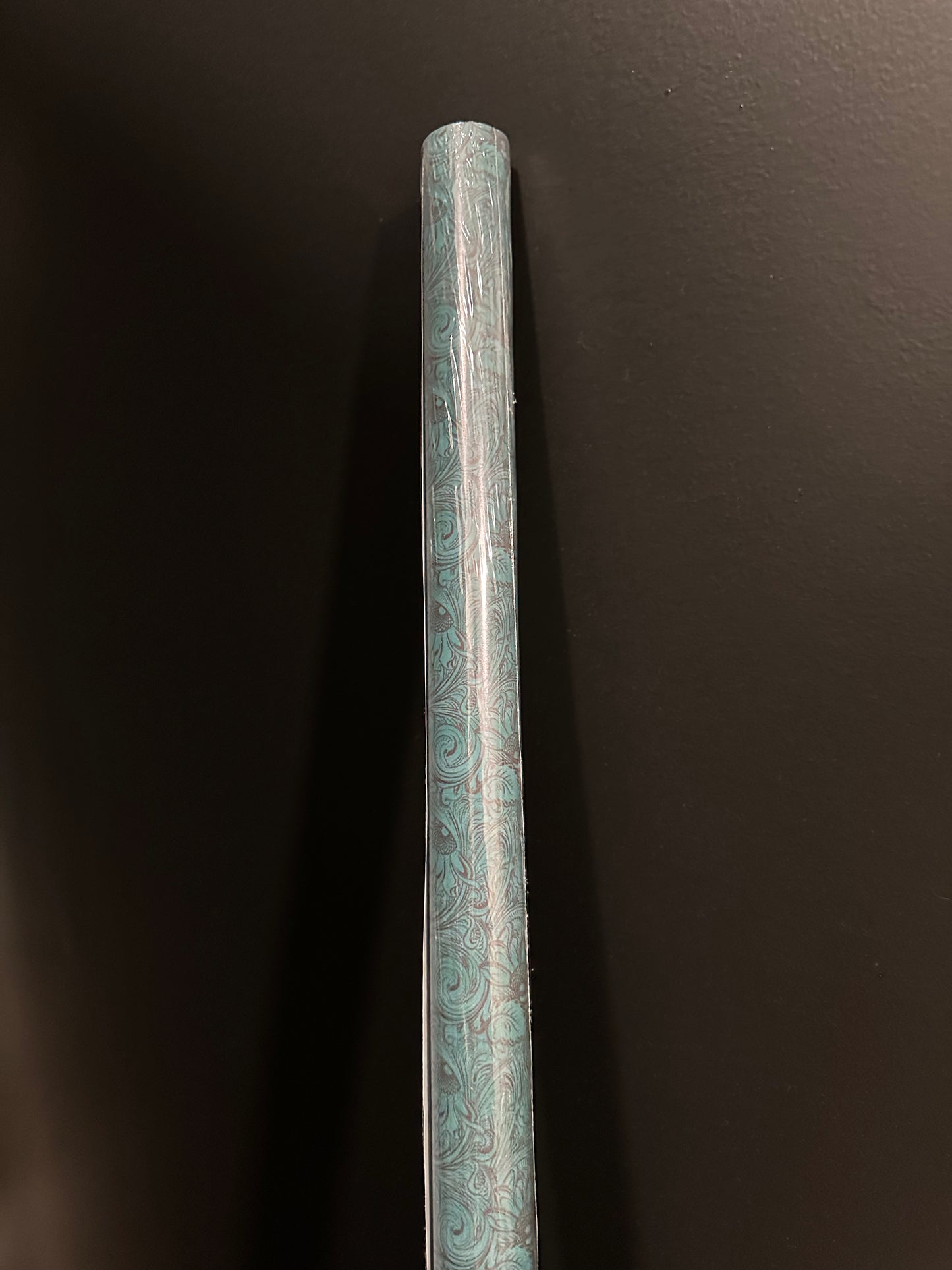 Teal Floral Tooled Wrapping Paper