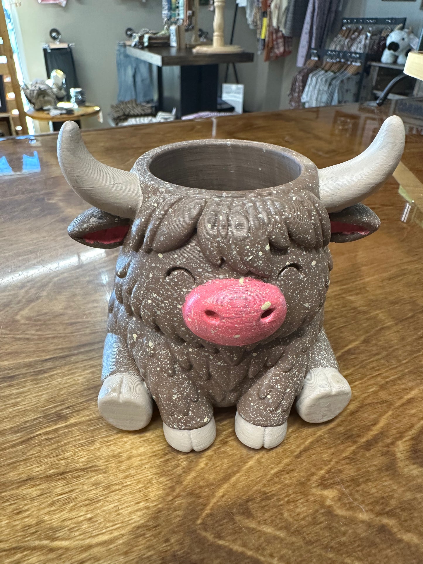 3D Highland Cow Pot