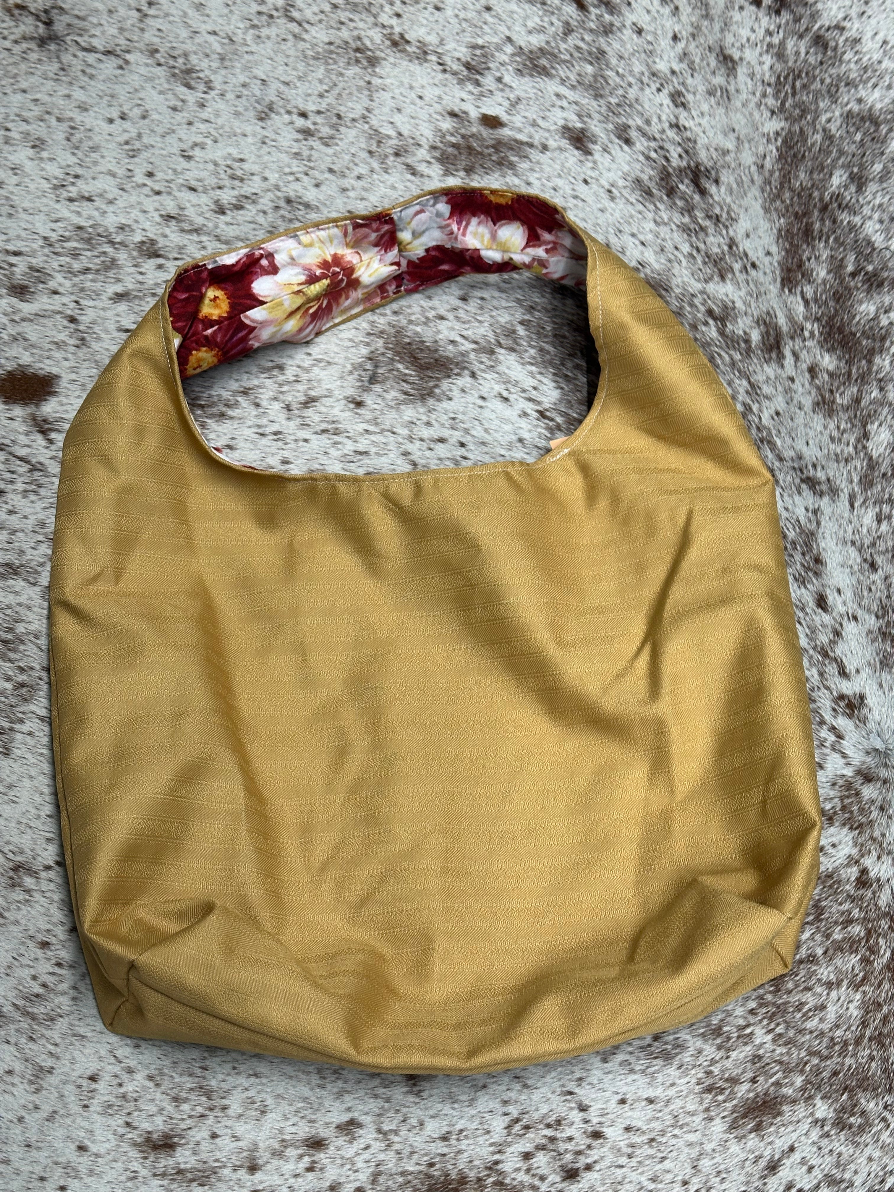 Mustard Floral Hobo Bag