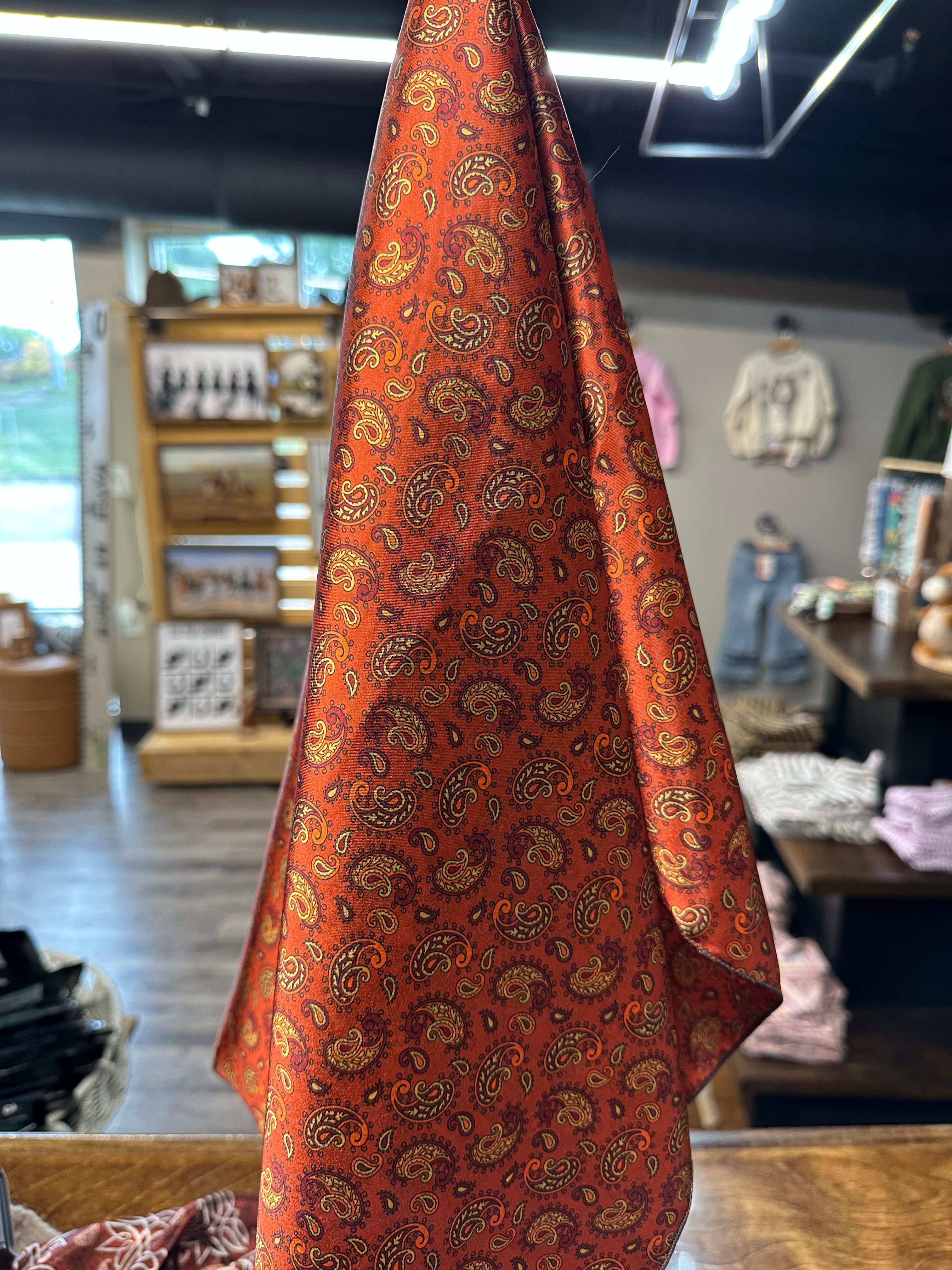 Orange Paisley Wild Rag