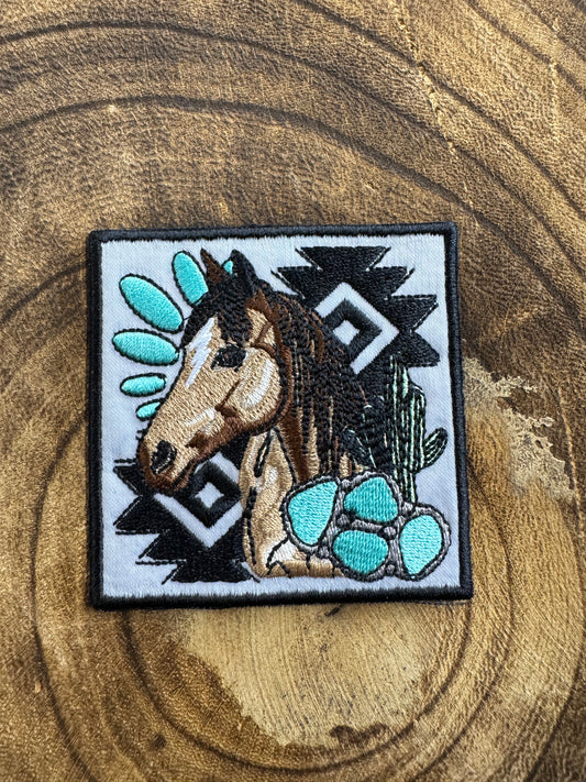 Square Aztec Horse Patch
