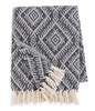 Black & Natural Ikat Woven Throw
