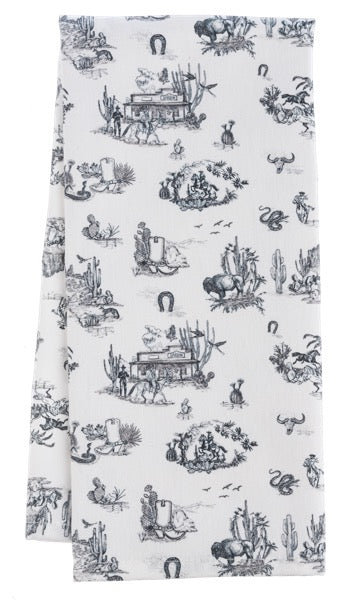 Western Toile Tea Towel