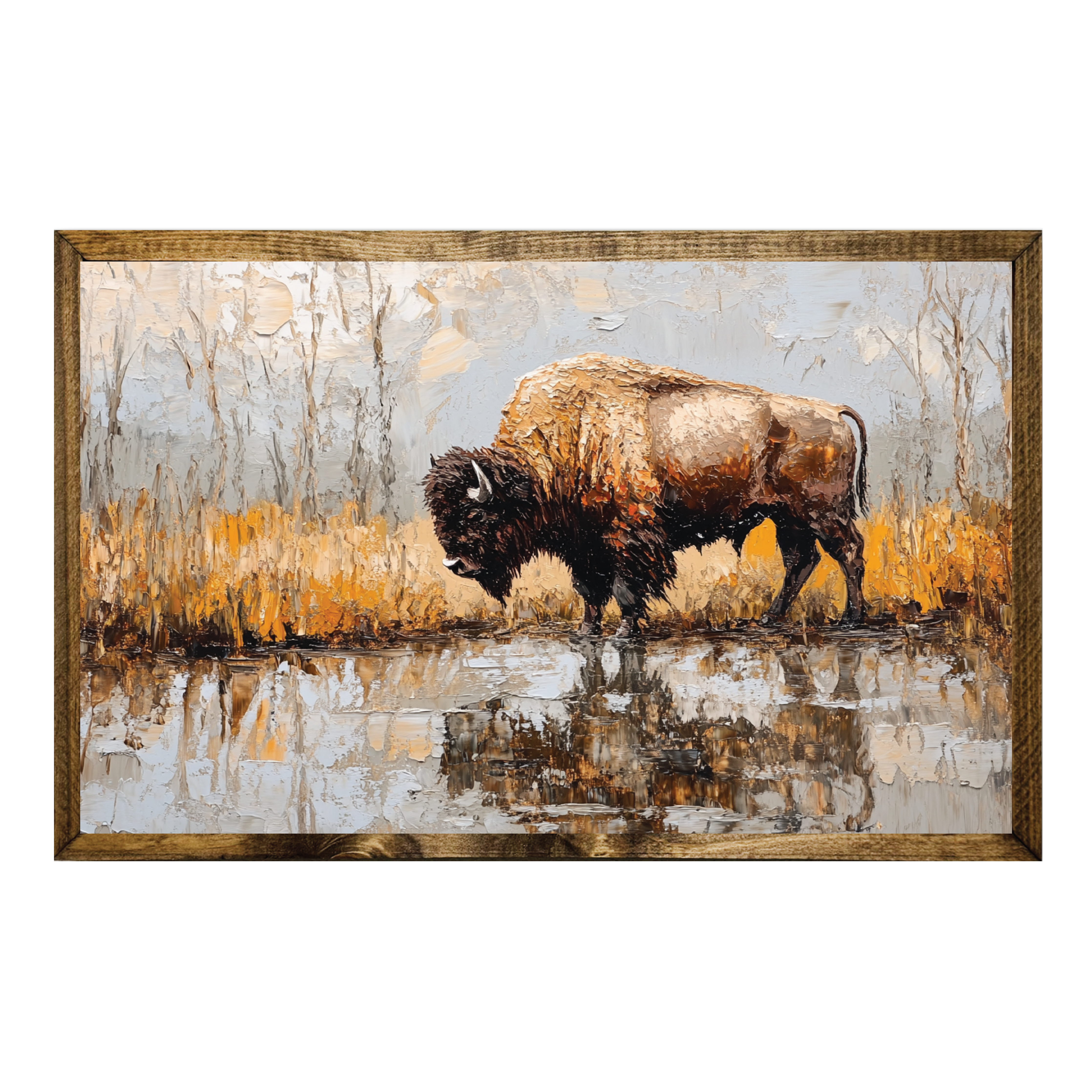 Bison by the Water Decor