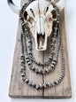 3pc Silver Pearl Bead Necklace Set