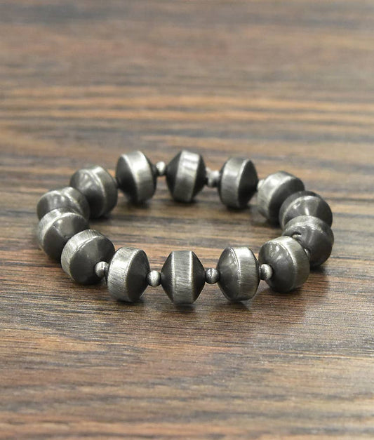12mm Rondelle Navajo Bead Stretch Bracelet