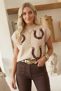 Horseshoe Mock Neck Knit Top