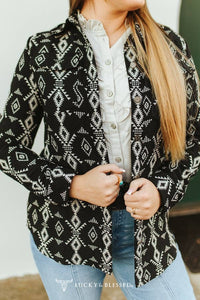 Black Aztec Woven Shirt