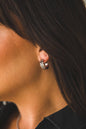 Diamond Stamped Small Hoop Earring
