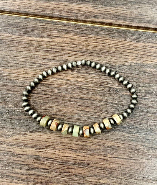 Rondelle Gemstone Stretch Bracelet