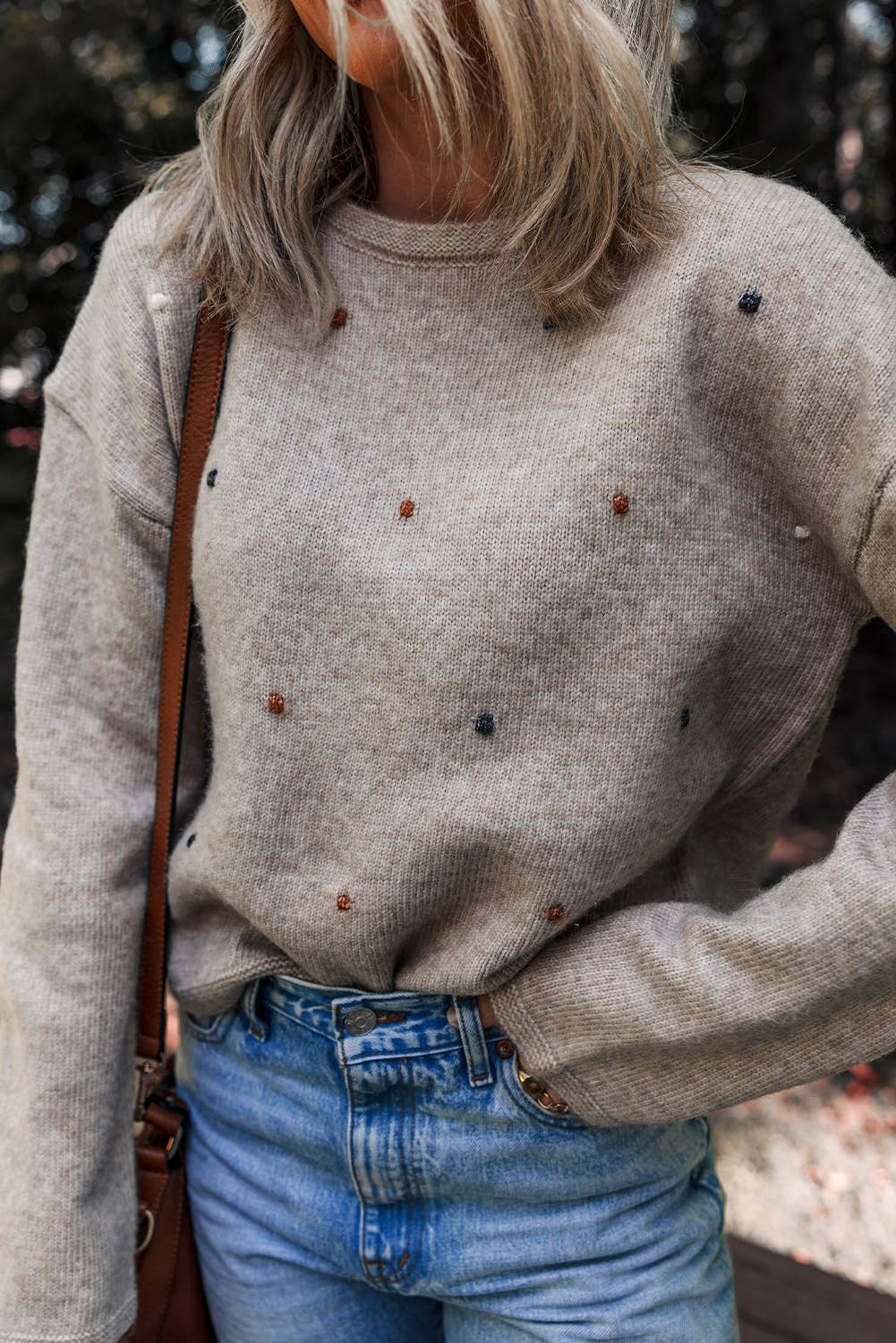 Colored Dot Crewneck Sweater