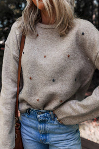 Colored Dot Crewneck Sweater