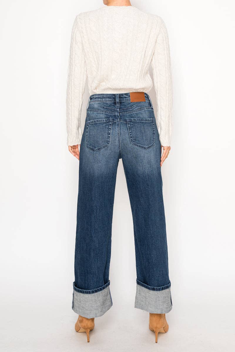 HIGH RISE A-WIDE JEANS