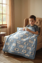 51" X 60" Cowboy Printed Blanket.