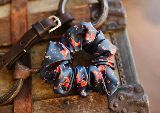 Blonde Cowgirl and Horse Scrunchie