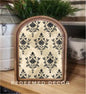 Damask Beige With Black Framed Art