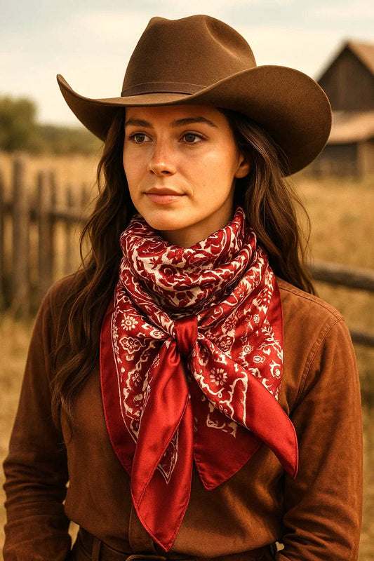 Red & Cream Paisley Wild Rag