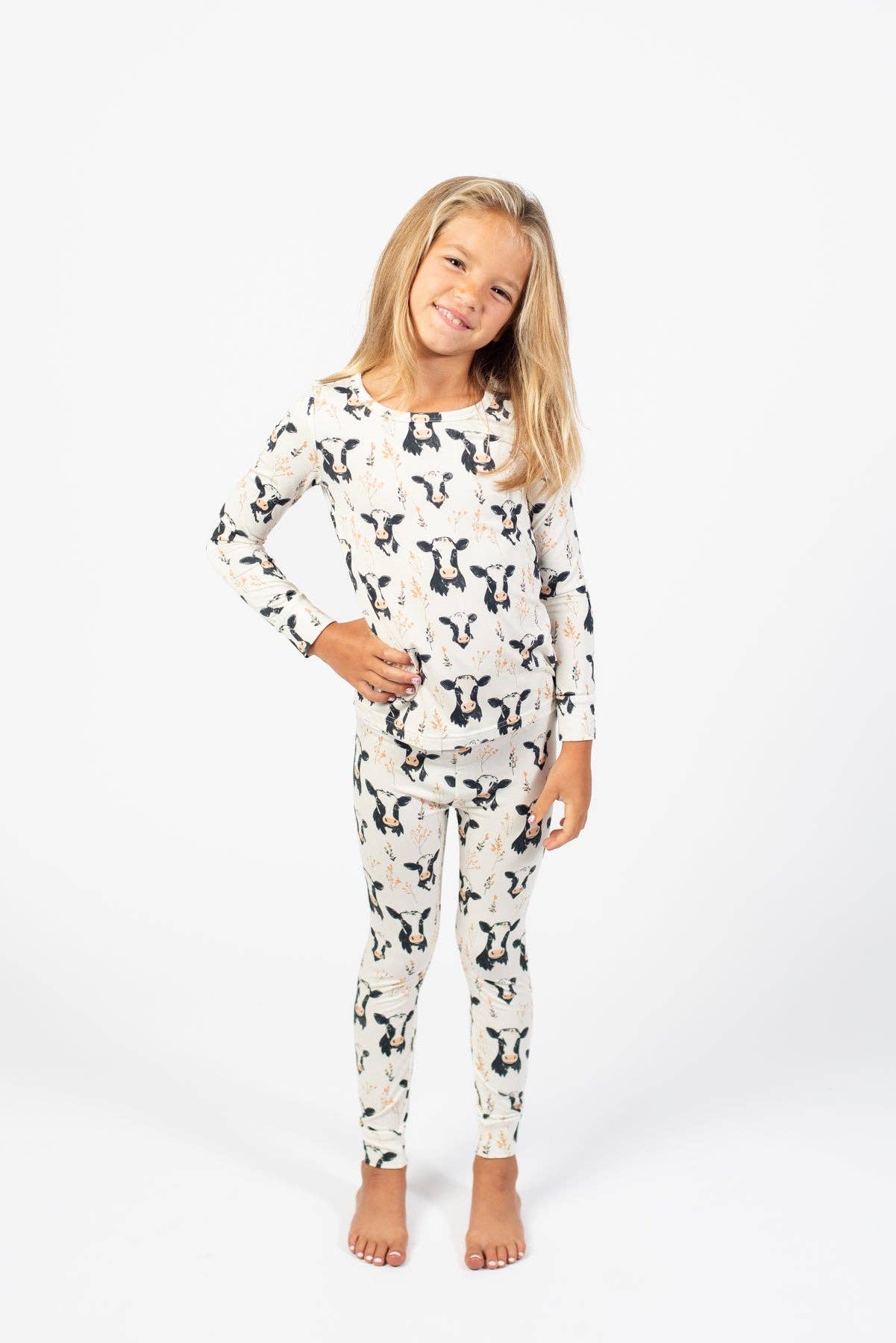 Floral Holstein Toddler PJ Set