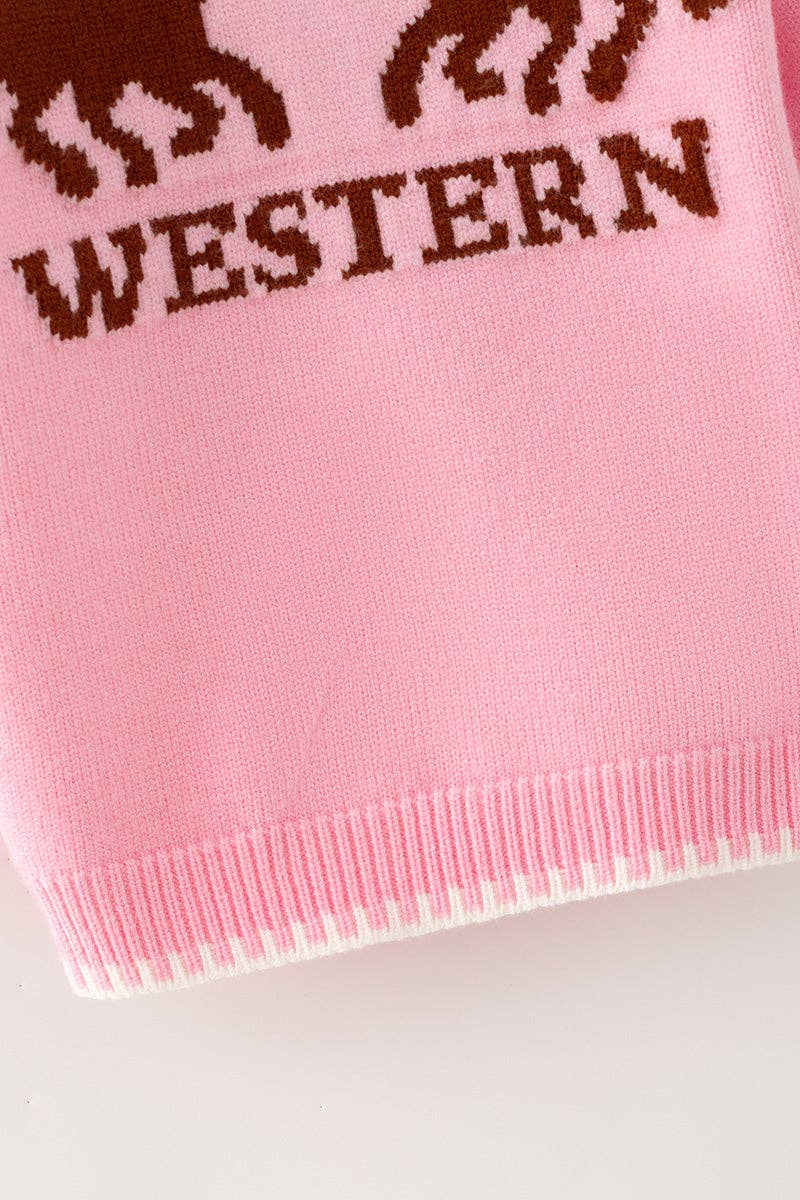 Pink Western Sweater