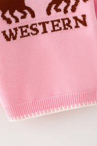 Pink Western Sweater