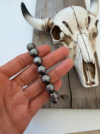 11mm Navajo Style Pearl Stretch Bracelet