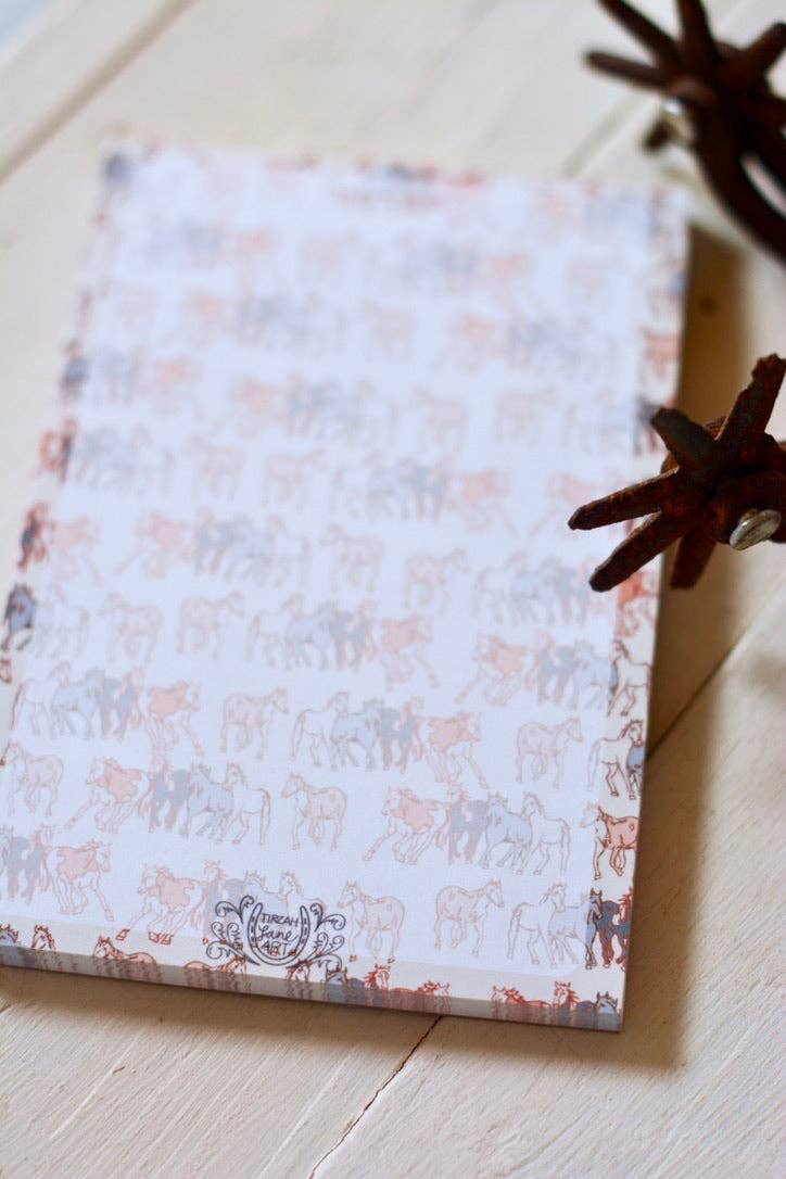 Western Wild Horses 4x6 Stationery Notepad
