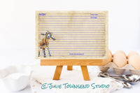 Set of 12 Cute Goat Recipe Cards