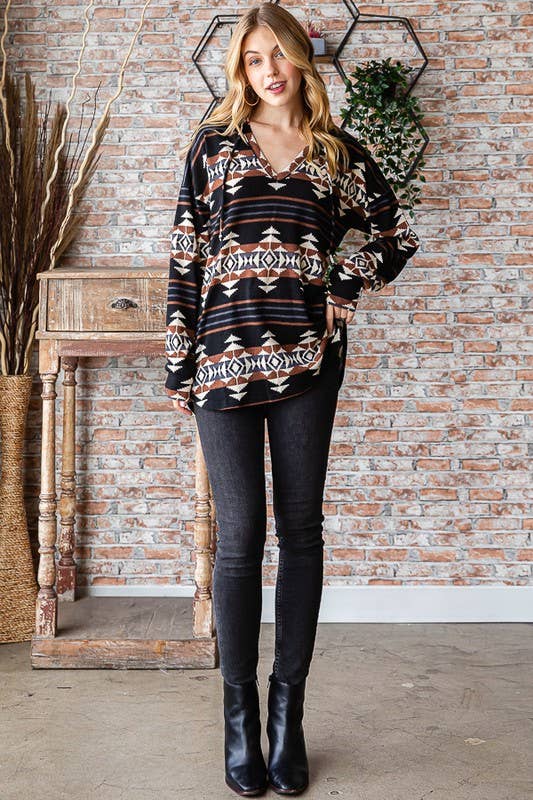 Aztec Hoodie Top