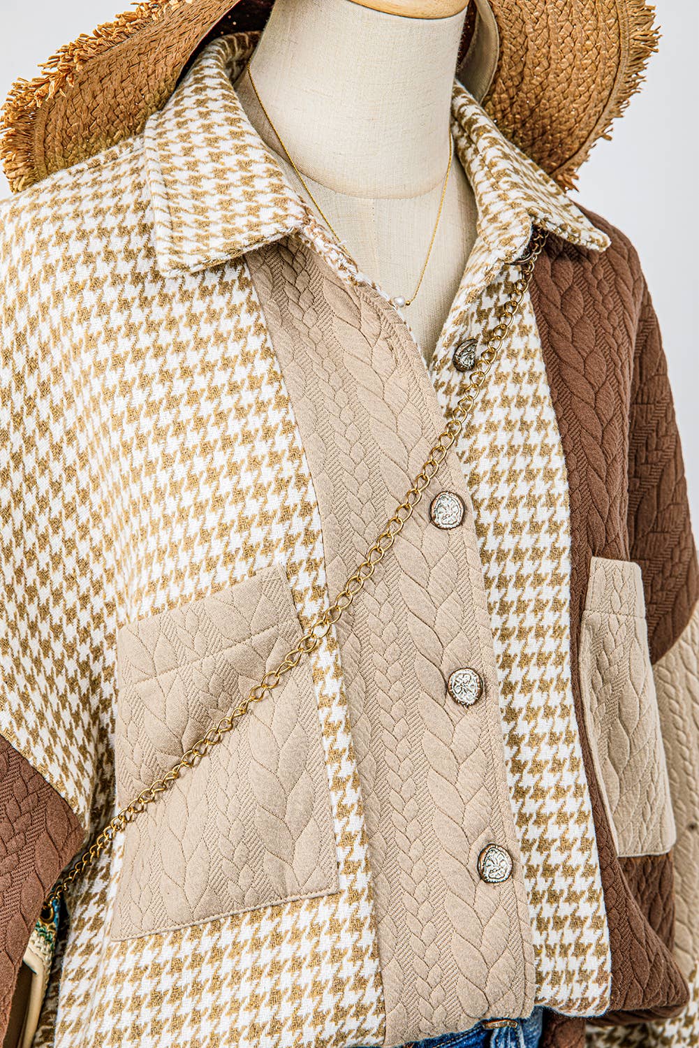 Patchwork Loose Shacket