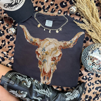 Floral Cow Skull Tee
