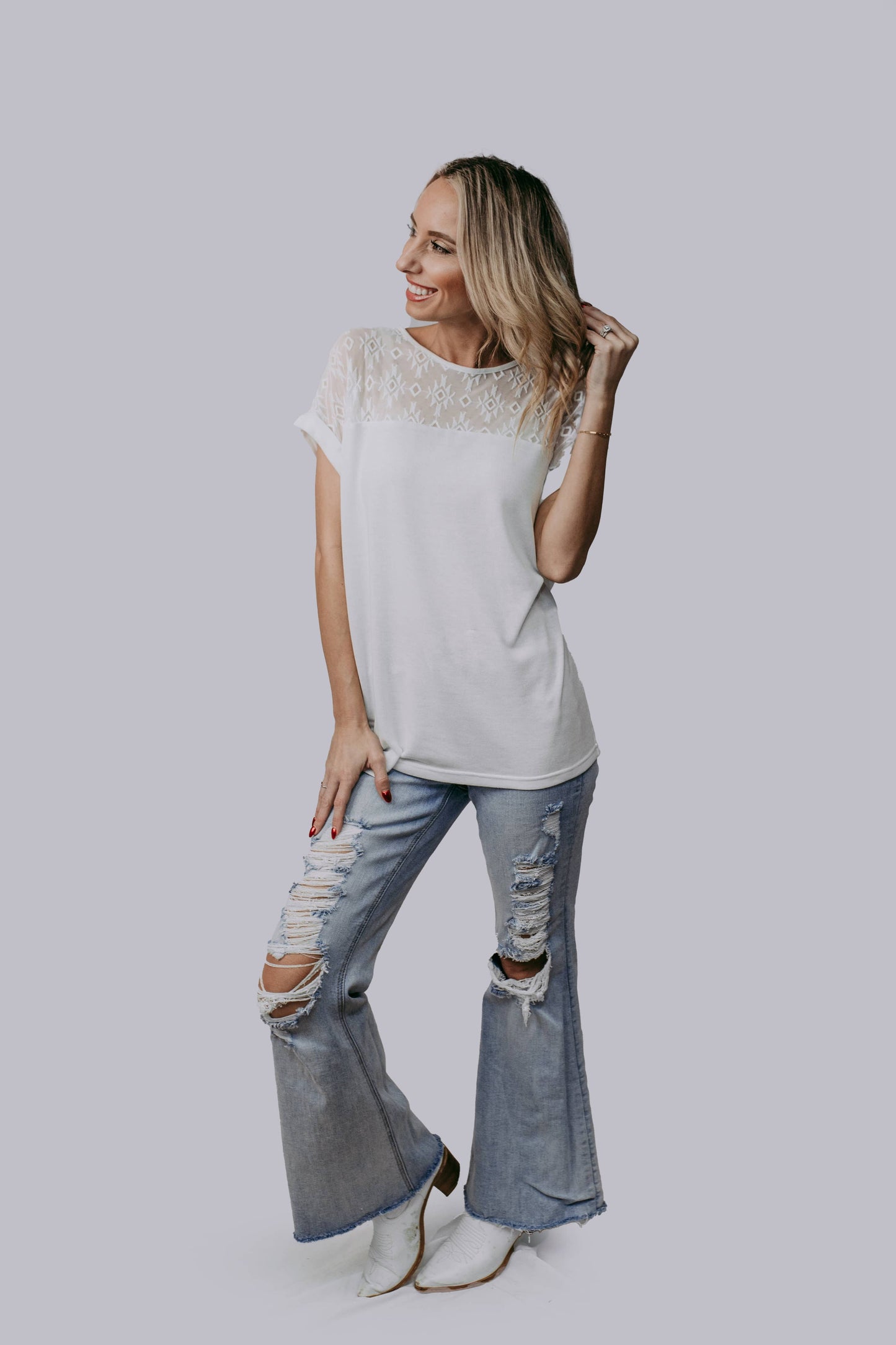Aztec Lace Top