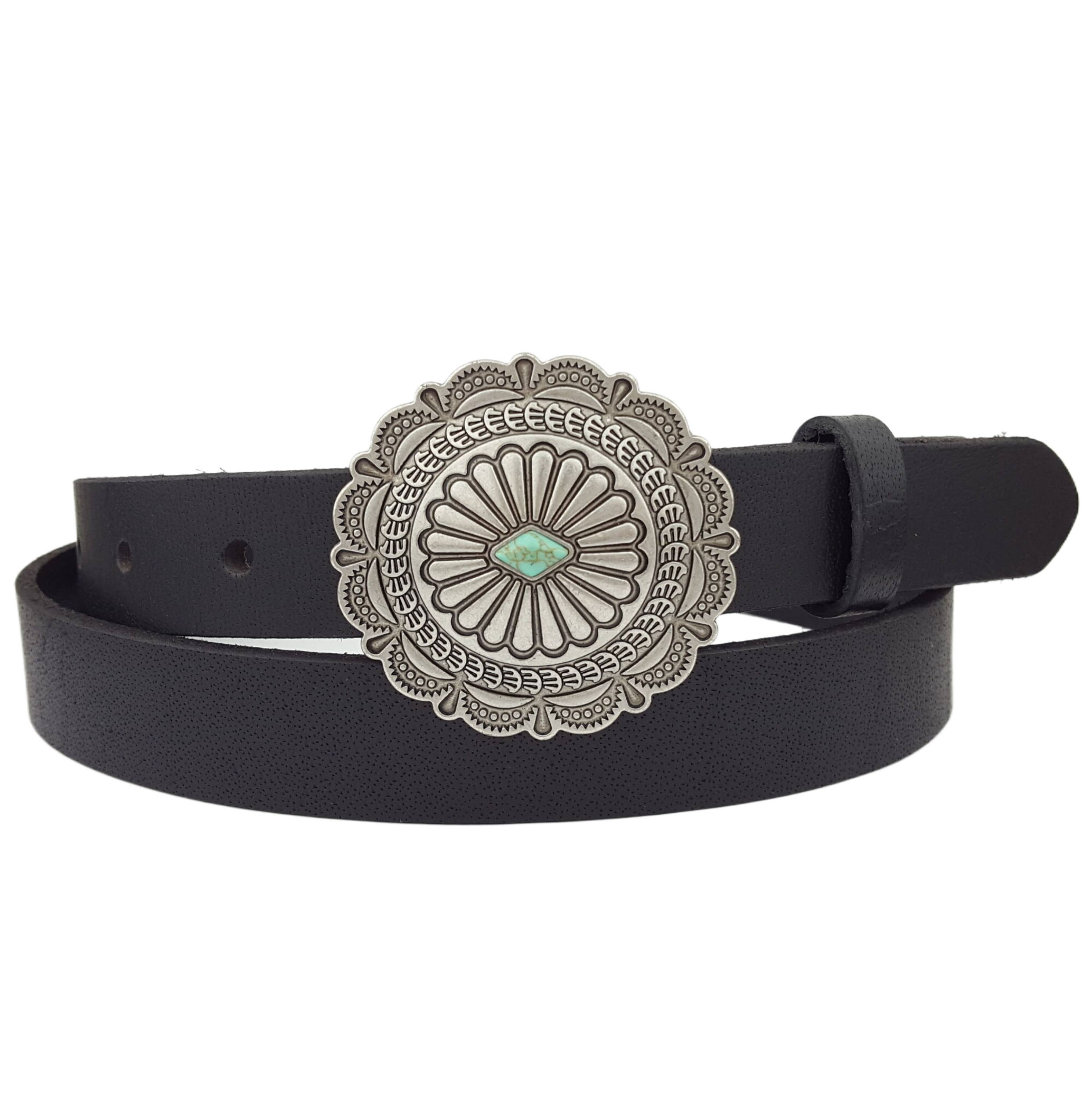 Black Leather Skinny Belt