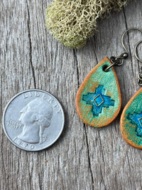 Boho Leather Teardrop Earrings