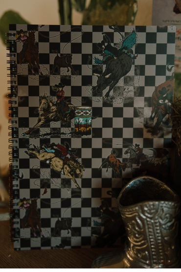 Checkered Rodeo Large Notebook