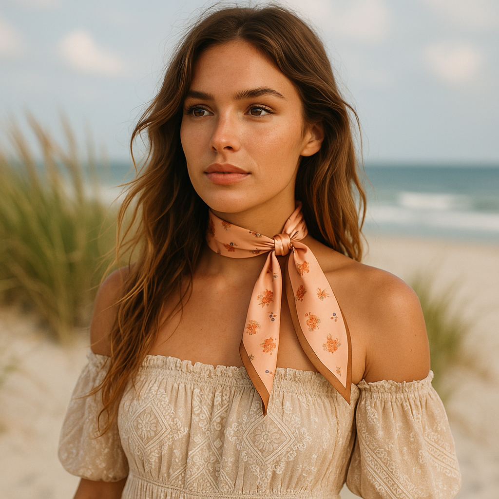 Pink and Tan Western Skinny Mini Wild Rag