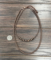 Copper Western Bead Strand Necklace