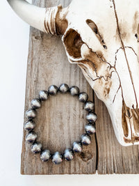 11mm Navajo Style Pearl Stretch Bracelet