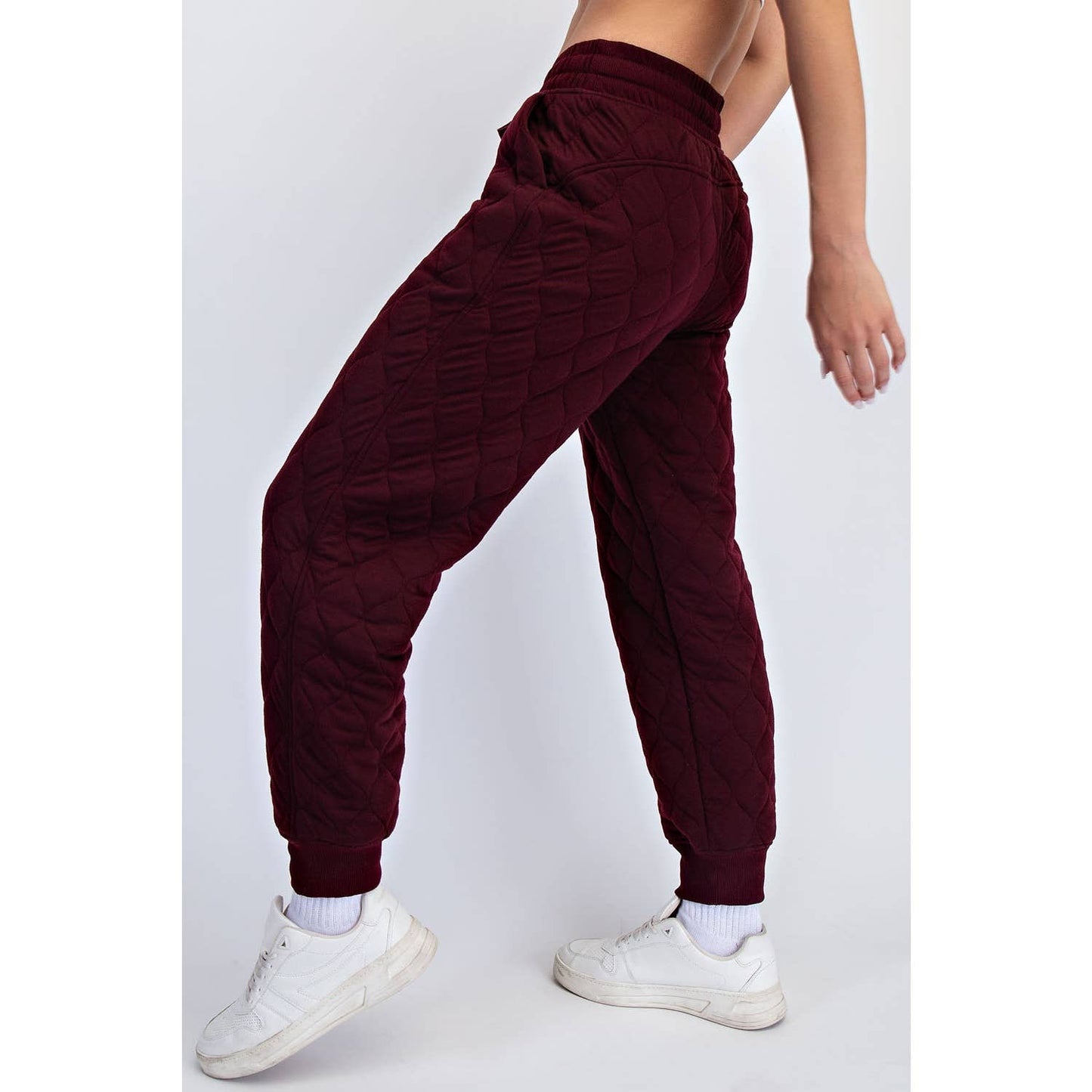 Quilted Jogger Pant Cherry