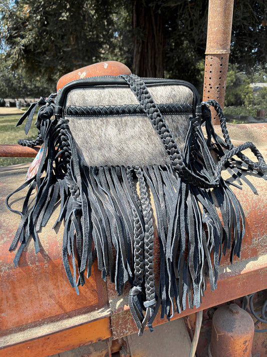 The Jolene Cowhide Purse in Black