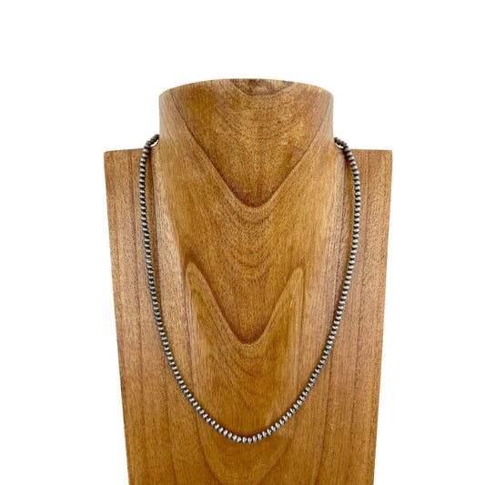 4mm Silver Pearl Bead Necklace