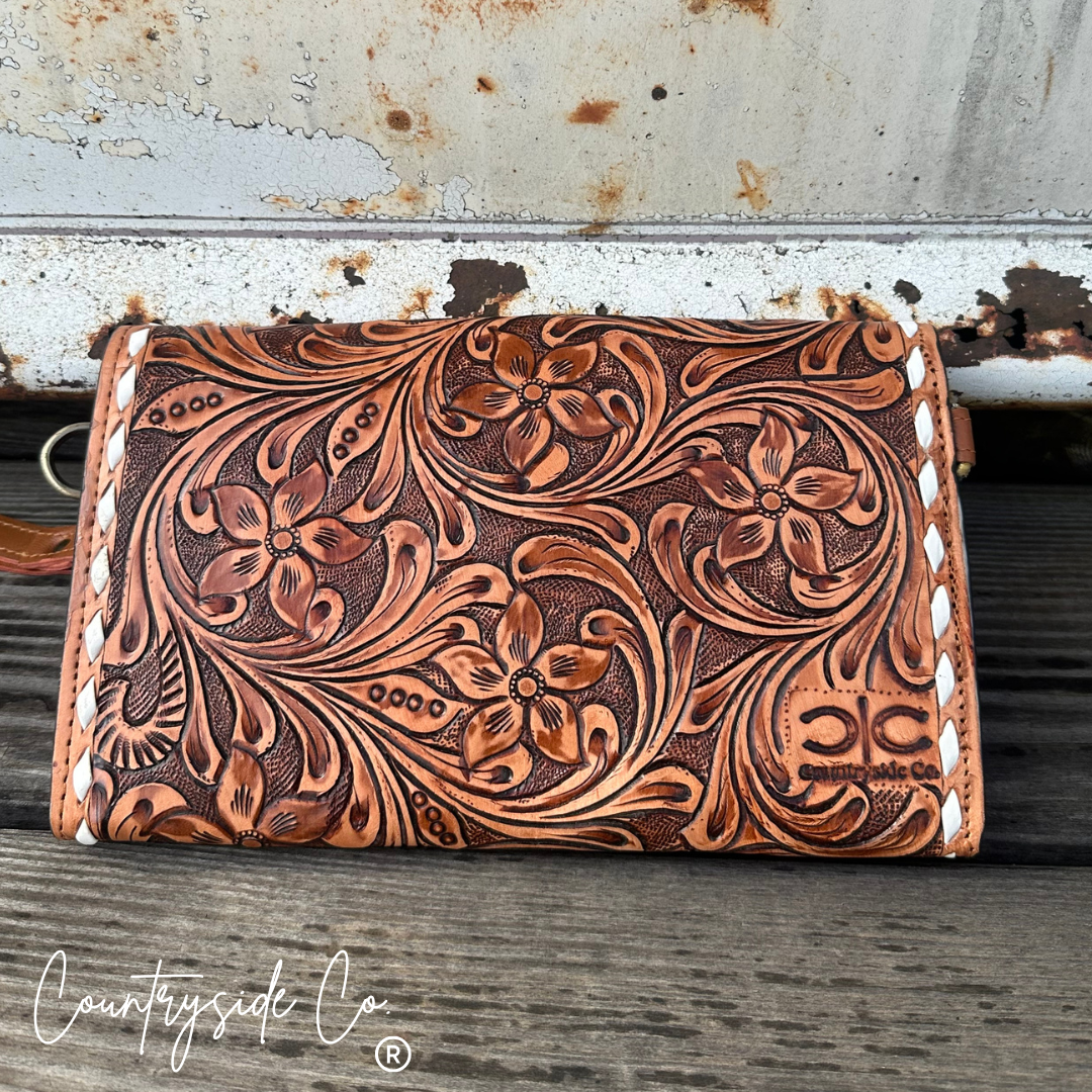 Stampede Tooled Leather Purse