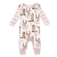 Western Cowgirl Boots Baby Cotton Romper