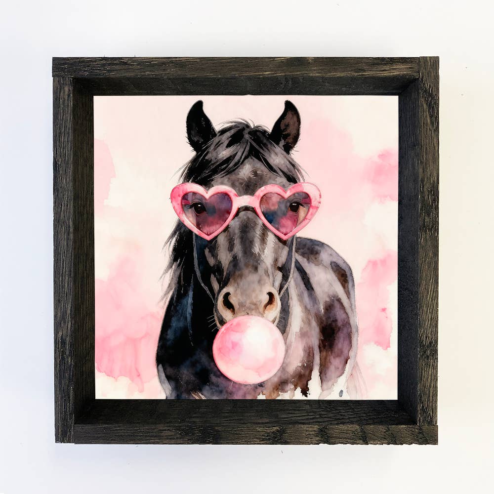 Black Horse Heart Sunglasses Canvas