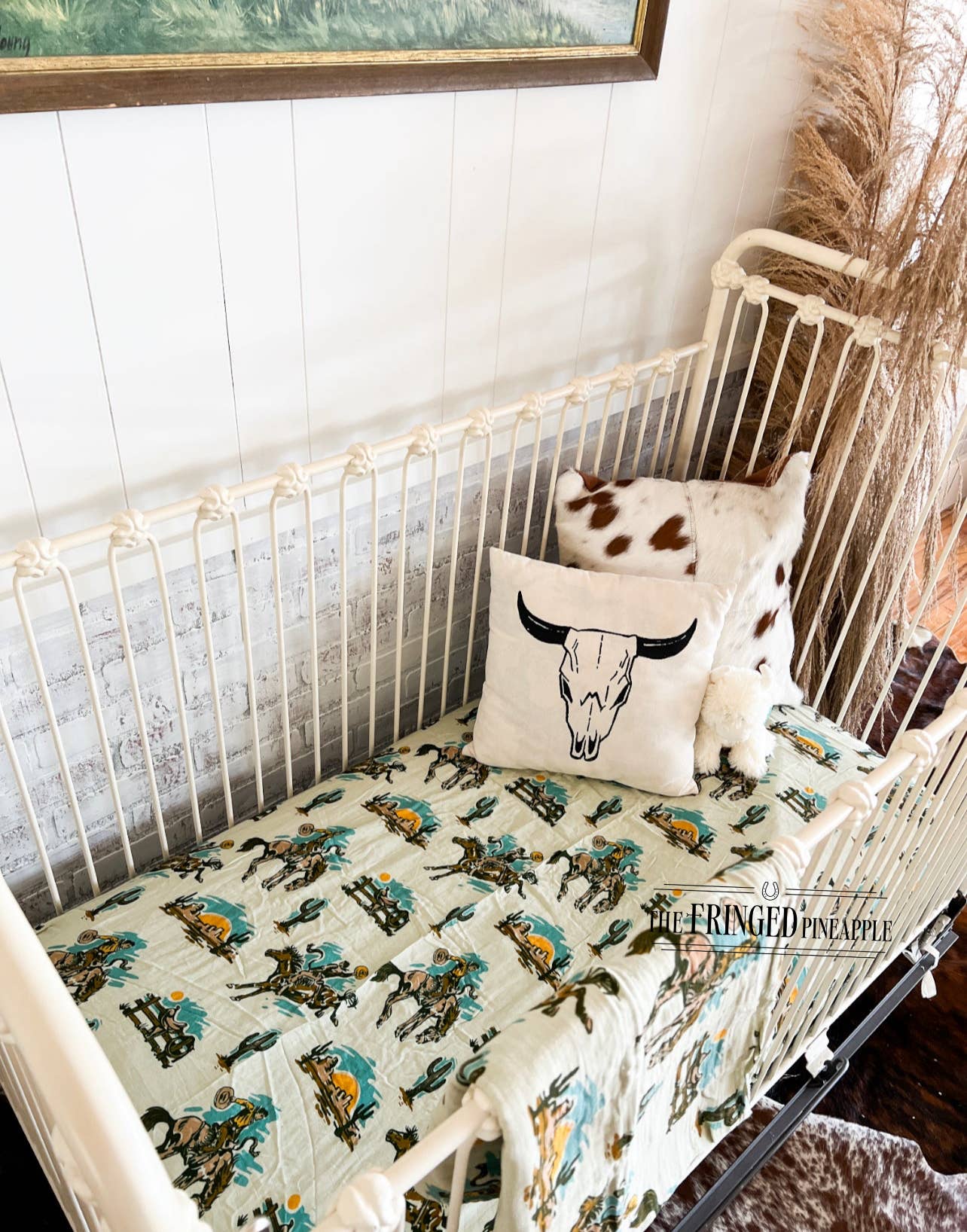 Buckaroo Ranch Bronc Fitted Crib Sheet